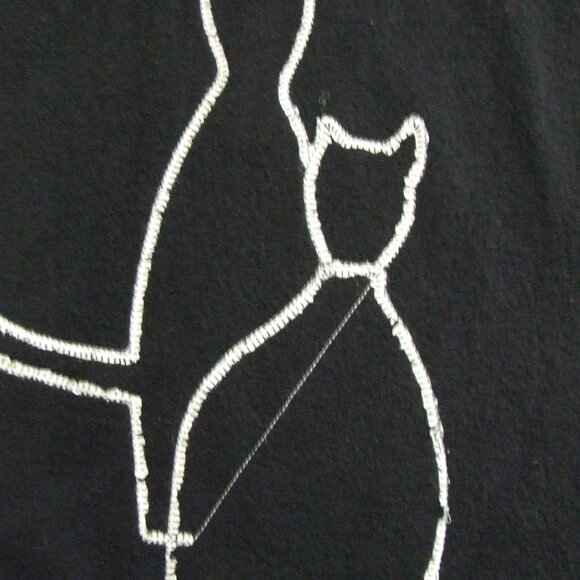 Penningtons sweater vest cute kitty cat black plus size wool maxi cardigan 1X - Picture 13 of 16